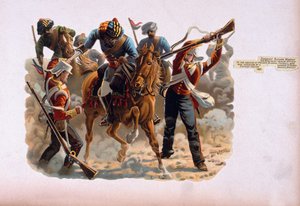 Il sergente Richard Wadeson, 75º Reggimento, che coraggiosamente soccorre il soldato Michael Farrell assalito da numerosi cavalieri ribelli, Rivolta Indiana, 18 luglio 1857, da una serie intitolata 